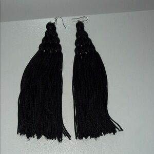 Elegant Black Tassel Earrings